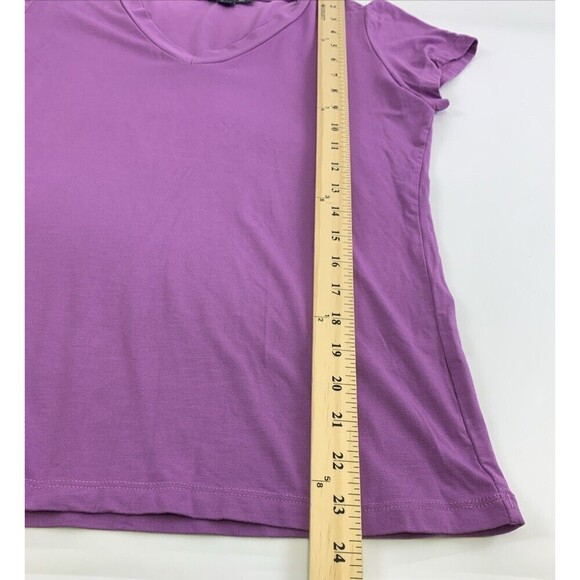 BOGO Lesley Evers Purple V-Neck Tee Short Sleeves Viscose Stretch Womens Small - Picture 9 of 10
